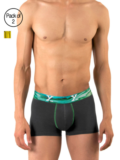 

XYXX Men Pack of 2 Ultra Soft Micro Modal Trunks XYTRNK2PCKN116, Charcoal