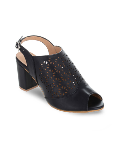 

SHUZ TOUCH Women Black Solid Mules