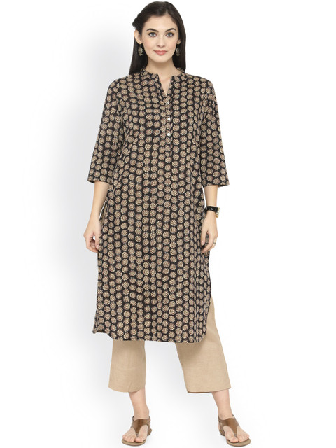 

Varanga Women Brown & Beige Printed Kurta with Trousers