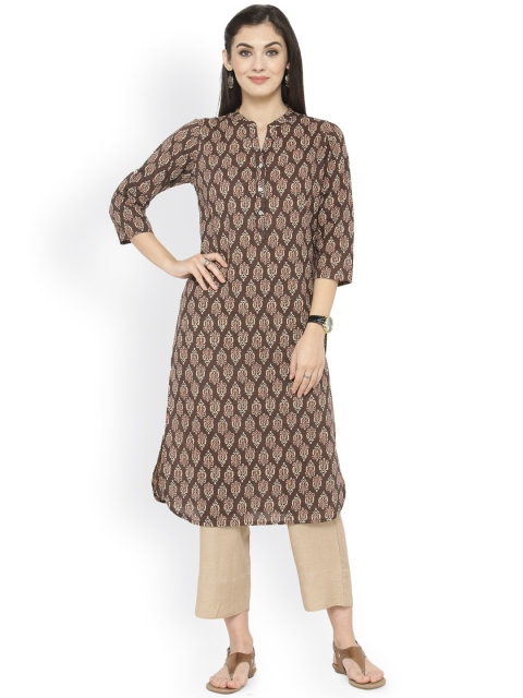 

Varanga Women Brown Printed Kurta with Trousers