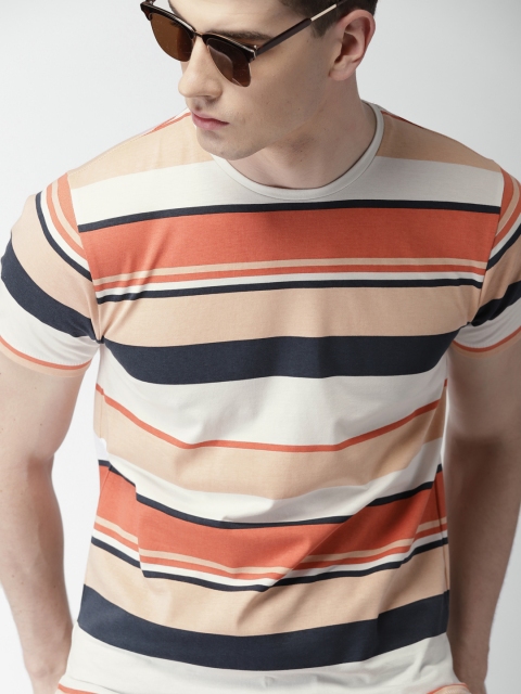 

Mast & Harbour Men Multicoloured Striped Polo Collar T-shirt, Multi