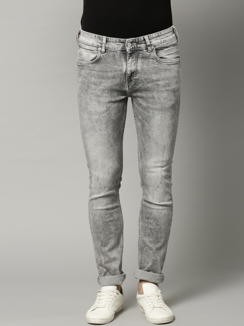 

French Connection Men Grey Slim Straight Fit Clean Look Stretchable Jeans