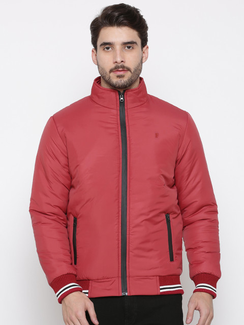 

French Connection Men Maroon Solid Bomber Jacket
