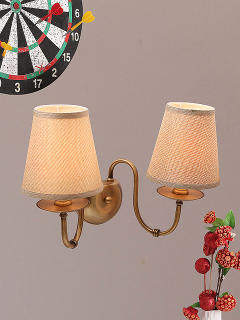 

Aesthetic Home Solutions Gold-Toned Solid Wall Hanging or Ceiling Lamp with Shade