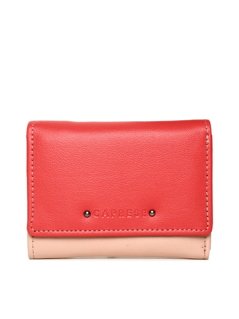 

Caprese Women Pink Solid Three Fold Wallet