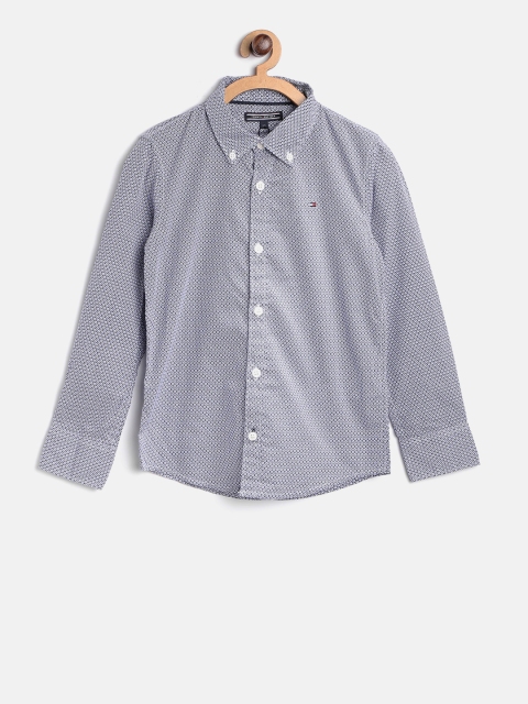 

Tommy Hilfiger Boys Blue & Black Regular Fit Printed Casual Shirt