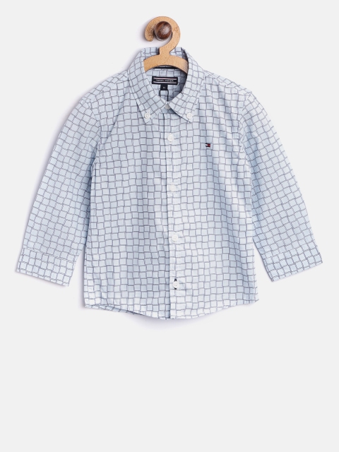 

Tommy Hilfiger Boys Blue Regular Fit Printed Casual Shirt