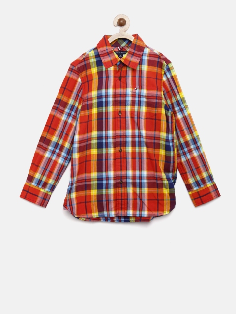 

Tommy Hilfiger Boys Multicoloured Regular Fit Checked Casual Shirt, Multi