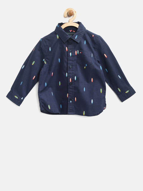 

Tommy Hilfiger Boys Navy Printed Casual Shirt, Navy blue