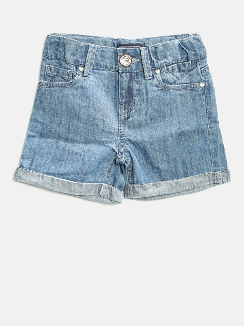 

Tommy Hilfiger Girls Blue Solid Denim Shorts