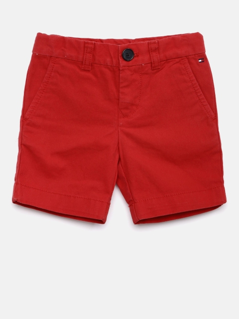 

Tommy Hilfiger Boys Red Solid Regular Fit Chino Shorts