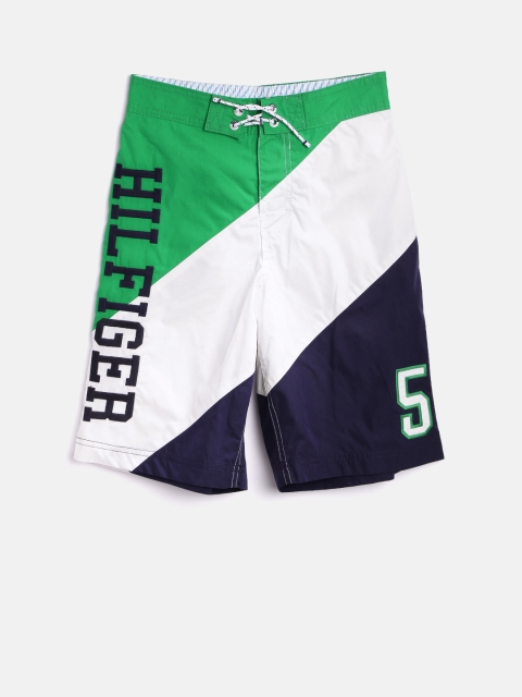 

Tommy Hilfiger Boys Green & Navy Colourblocked Sport Shorts
