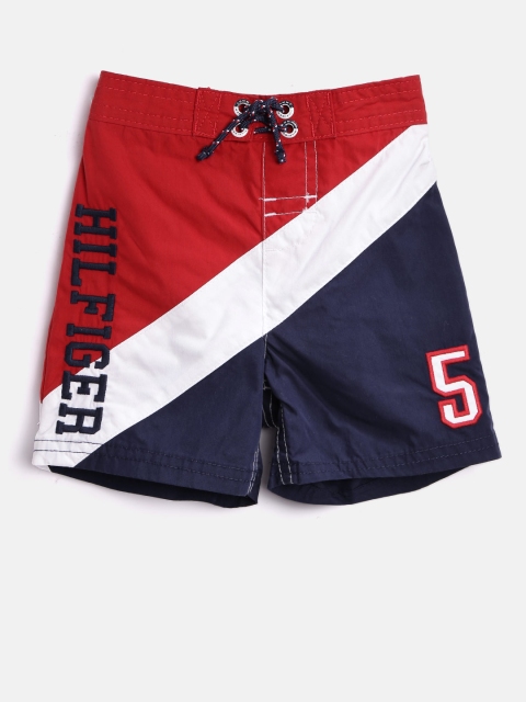 

Tommy Hilfiger Boys Red & Navy Colourblocked Sports Shorts