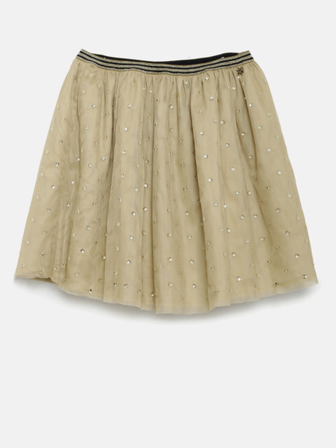 

Tommy Hilfiger Girls Beige Sequinned A-Line Skirt