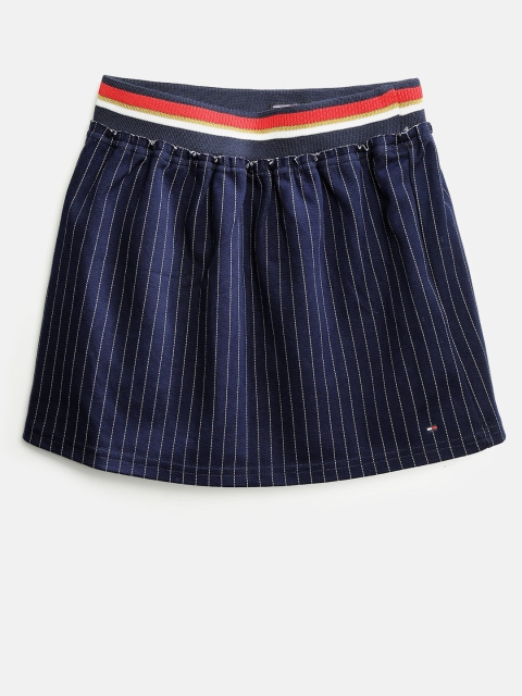 

Tommy Hilfiger Girls Navy Striped Flared Skirt, Navy blue