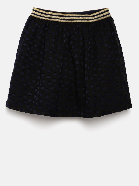 

Tommy Hilfiger Girls Charcoal Grey & Navy Blue Self-Design A-Line Skirt