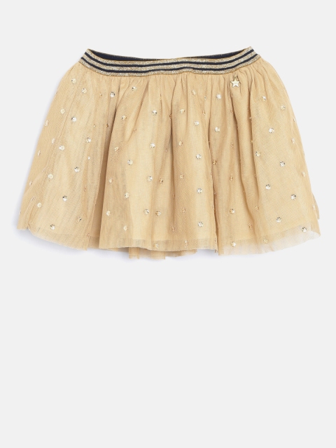 

Tommy Hilfiger Girls Beige Embellished Net Flared Skirt
