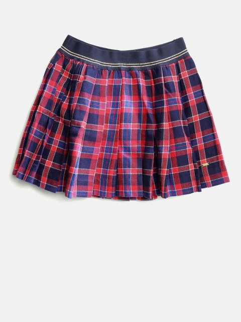 

Tommy Hilfiger Girls Red & Blue Checked Flared Skirt