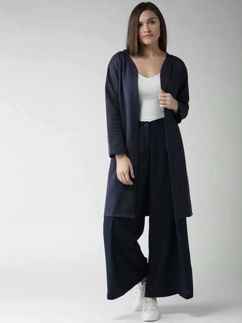 

Mast & Harbour Navy Solid Open Front Shrug, Navy blue