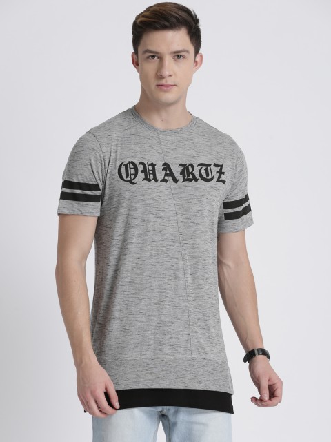 

Splash Men Grey Printed Round Neck T-shirt