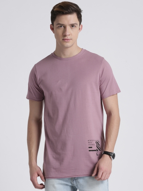 

Splash Men Purple Solid Round Neck Pure Cotton T-shirt