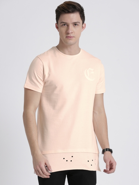 

Splash Men Pink Solid Round Neck Pure Cotton T-shirt