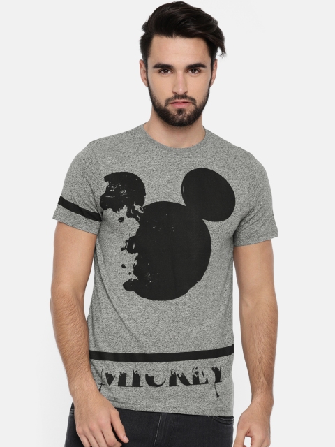 

Splash Men Grey Printed Round Neck T-shirt