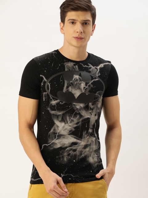 

Splash Men Black Batman Printed Round Neck T-shirt