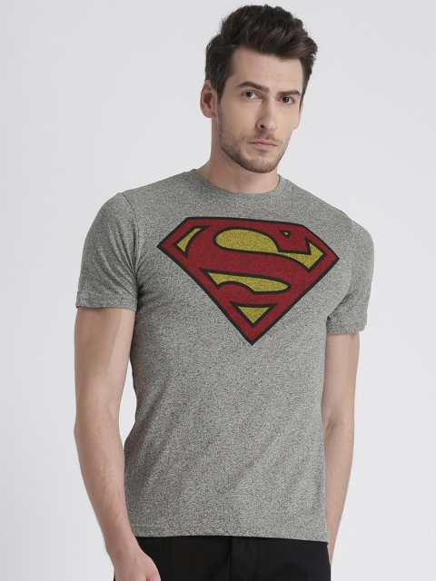 

Splash Men Grey Printed Round Neck T-shirt