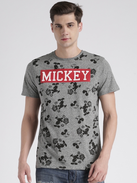 

Splash Men Grey Printed Round Neck T-shirt