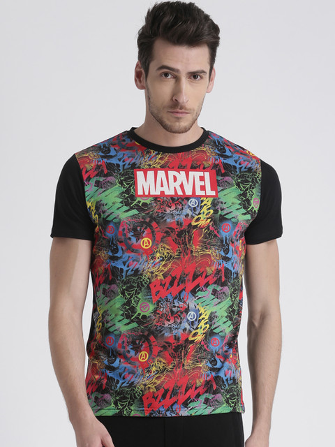 

Splash Men Black Printed Round Neck T-Shirt