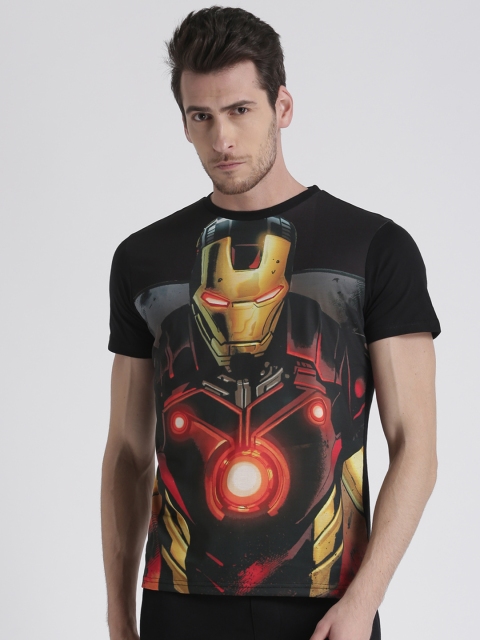 

Splash Men Black Printed Round Neck T-Shirt