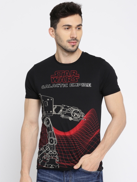 

Jack & Jones Men Black Printed Round Neck T-Shirt