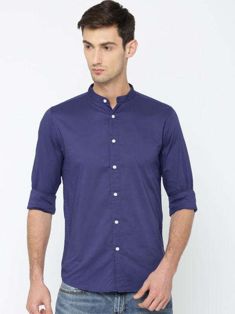

Pepe Jeans Men Blue Slim Fit Solid Casual Shirt
