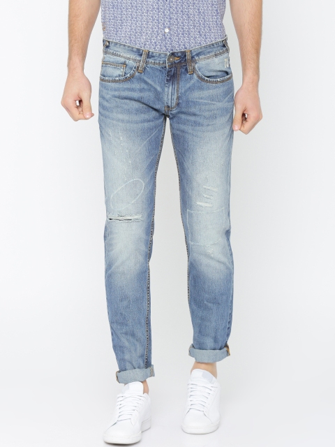 

Pepe Jeans Men Blue Regular Fit Low-Rise Low Distress Jeans