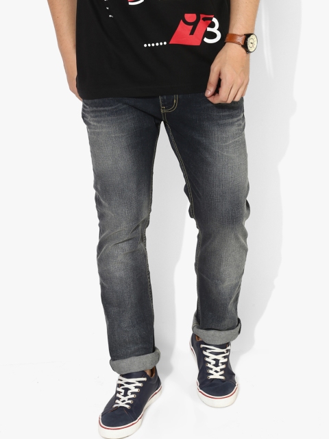 

Pepe Jeans Men Blue Amos Slim Fit Low-Rise Clean Look Stretchable Jeans