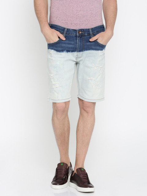 

Pepe Jeans Men Blue Washed Slim Fit Denim Shorts