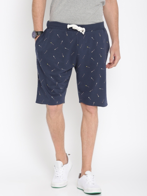 

Pepe Jeans Men Navy Blue Printed Slim Fit Regular Shorts