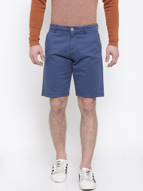 

Pepe Jeans Men Blue Solid Slim Fit Chino Shorts