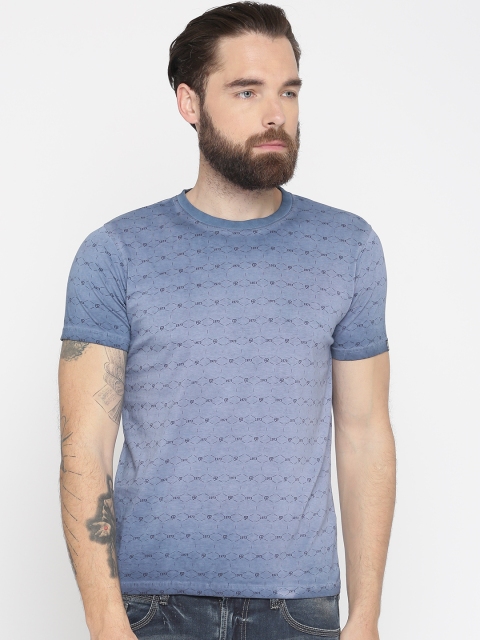

Pepe Jeans Men Blue Printed Round Neck T-shirt