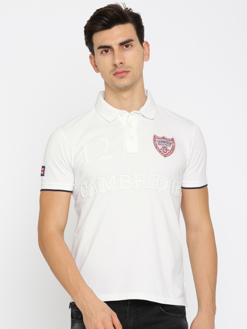 

Pepe Jeans Men White Solid Polo Collar T-shirt