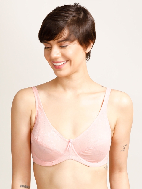 

Zivame Pink Self Design Underwired Non Padded Everyday Bra ZI1119FASHZPINK