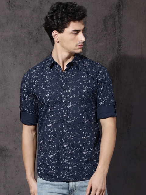 

Roadster Men Navy Blue Regular Fit Printed Casual Shirt