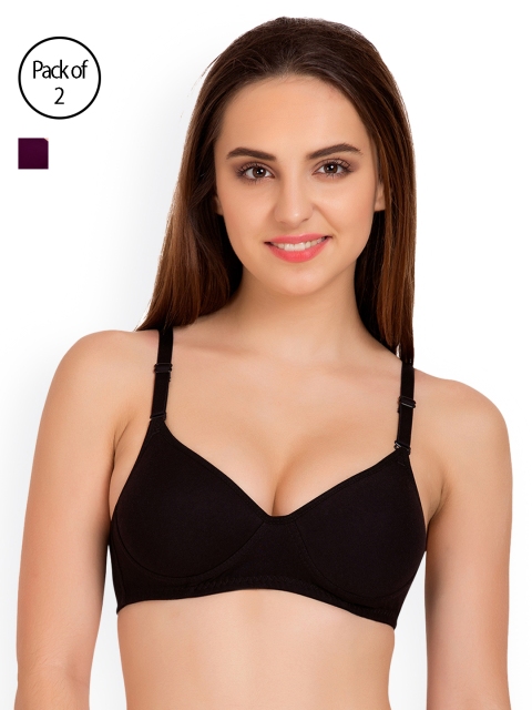 

Tweens Pack of 2 Full-Coverage T-shirt Bras TW91301, Black