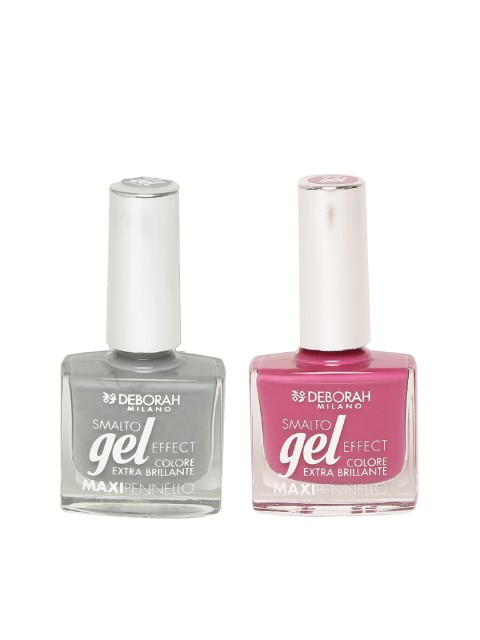 

Deborah Milano Smalto Gel Maxipennello Sahari Pink Nail Polish 92 & Effect Dark Grey Maxipennello Nail Polish 44