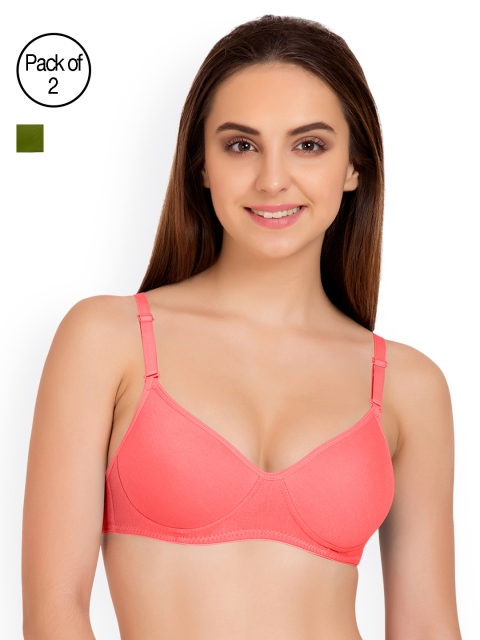 

Tweens Pack of 2 Full-Coverage T-shirt Bras TW91301, Olive