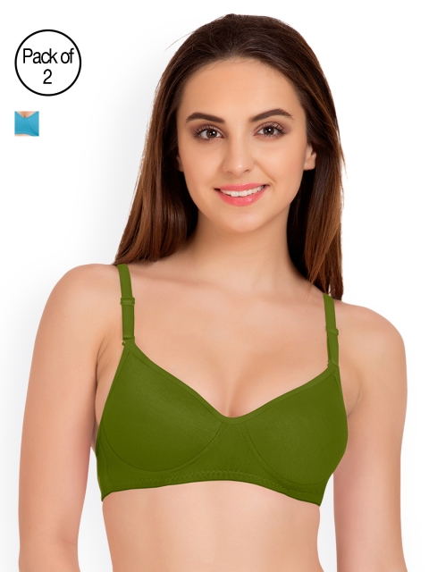 

Tweens Pack of 2 Full-Coverage T-shirt Bras TW91301, Olive