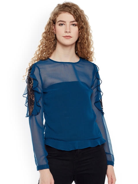 

Oxolloxo Women Blue Solid Top