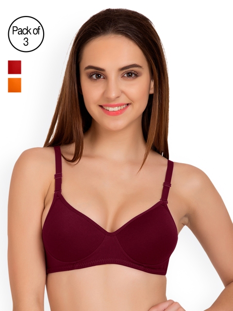 

Tweens Pack of 3 Full-Coverage T-shirt Bras TW91301, Burgundy