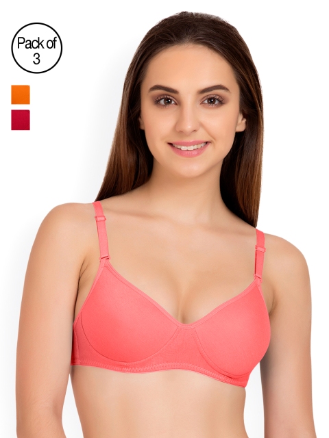 

Tweens Pack of 3 Full-Coverage T-shirt Bras TW91301, Orange